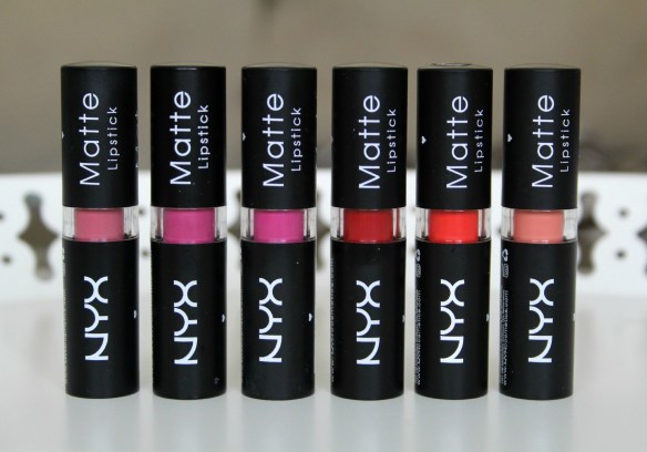 NYX matte lipsticks review and swatches