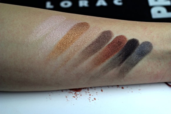 lorac pro shimmery swatches