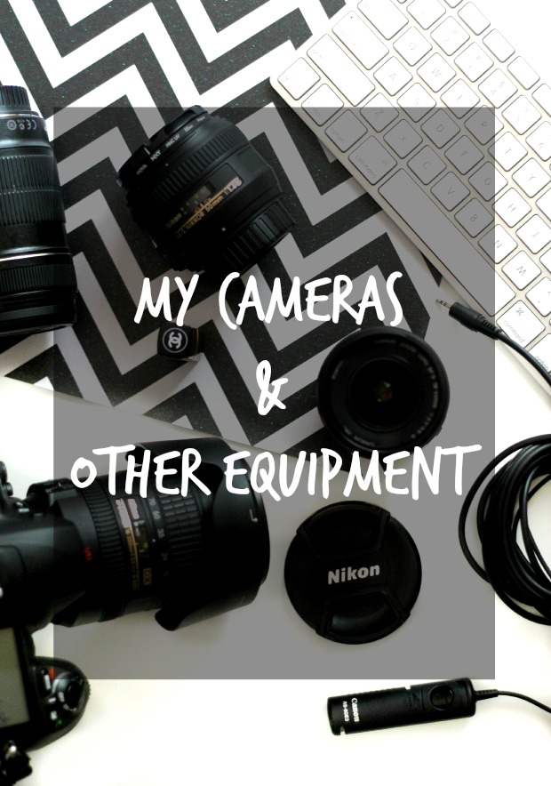 equipment and cameras for a blog