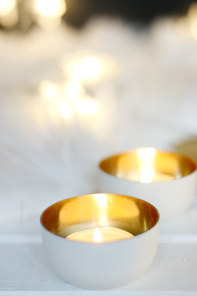 H&M gold tea light holders