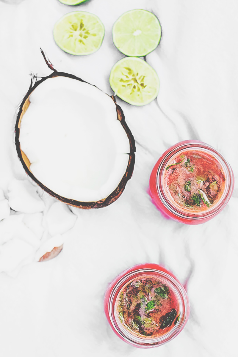 Watermelon Lime Coconut Drink Recipe