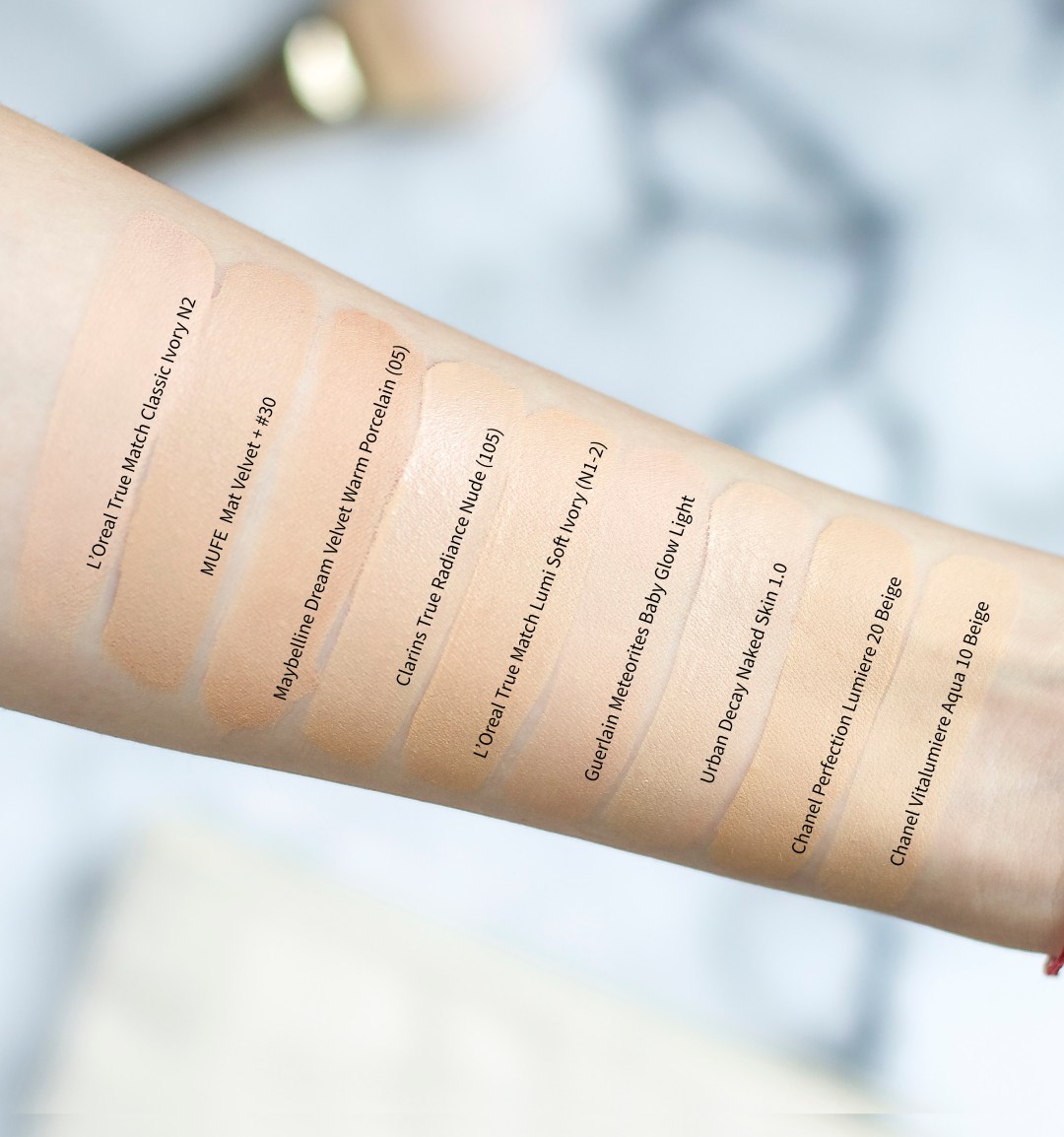 Foundation swatches