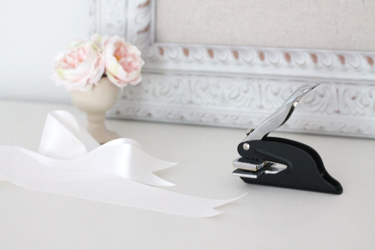 An address embosser on a white table