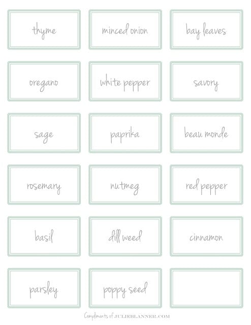 free printable spice labels via www.lifestylegleam.com