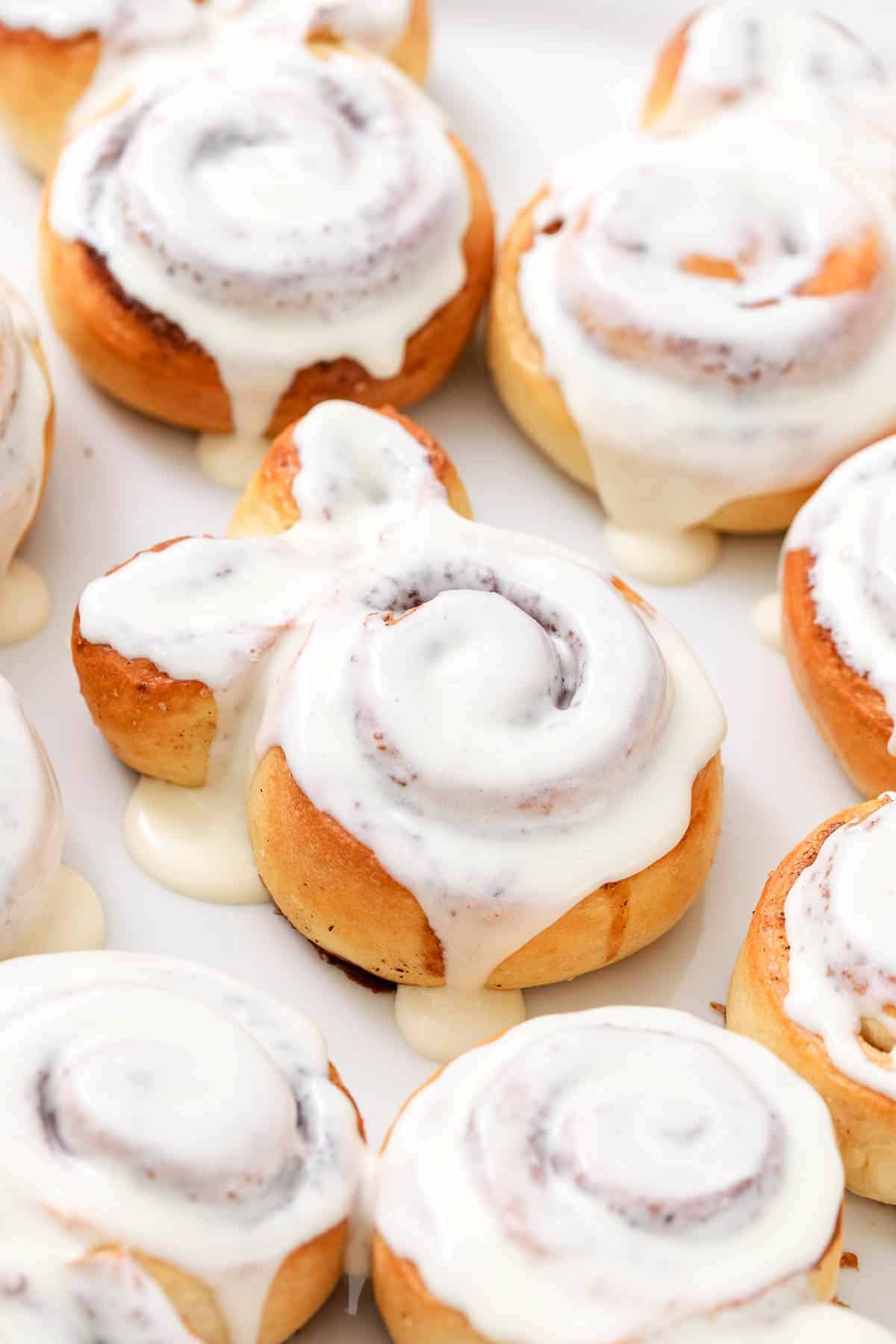 cinnabunny cinnamon rolls covered in icing