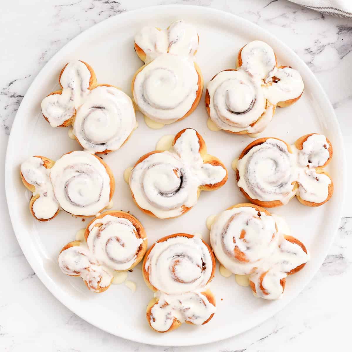 cinnabunnies on white platter