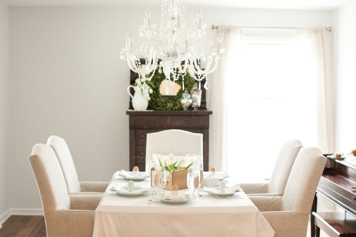 A table set for an Easter Brunch