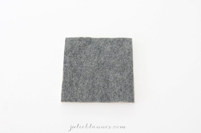 A square piece of felt. 