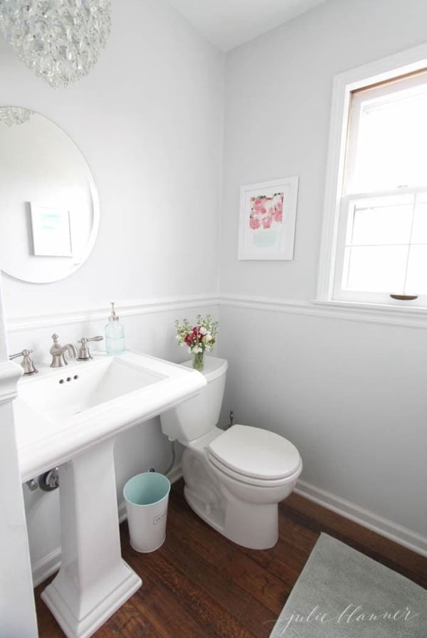 A tiny half bath full of easy ideas!