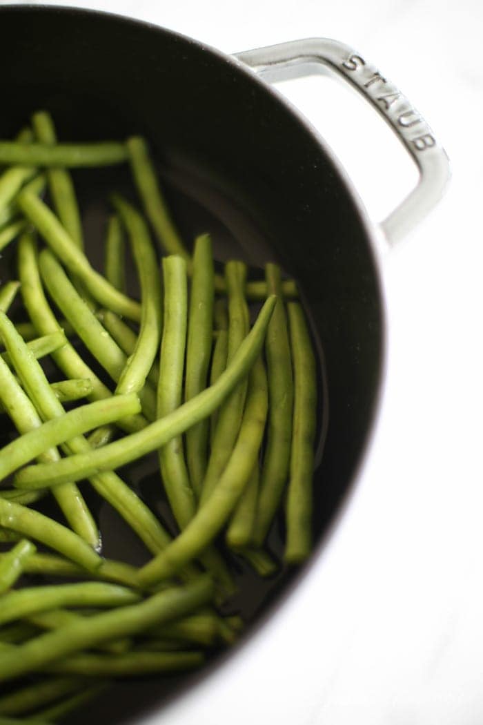 Beans in a pot of water
