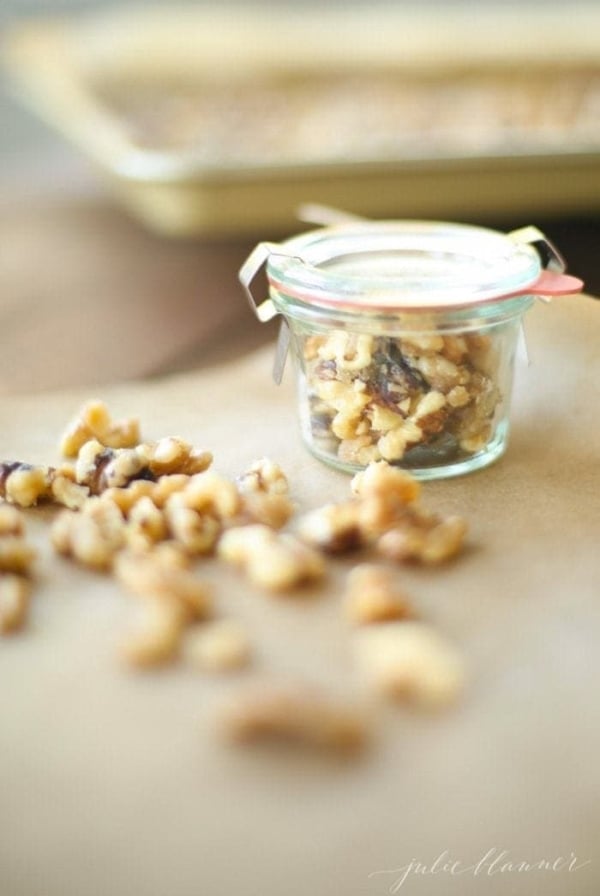 Easy candied nuts recipe - great for gift giving or topping salads, ice creams and pies