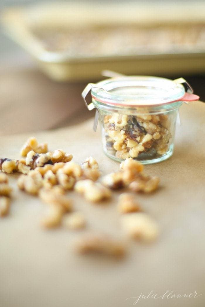 The snacks in a small mason jar