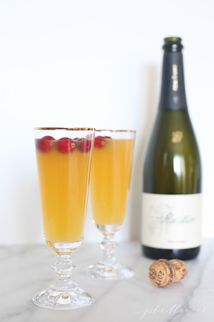 Easy 3 ingredient Christmas cocktail - sparkling sangria