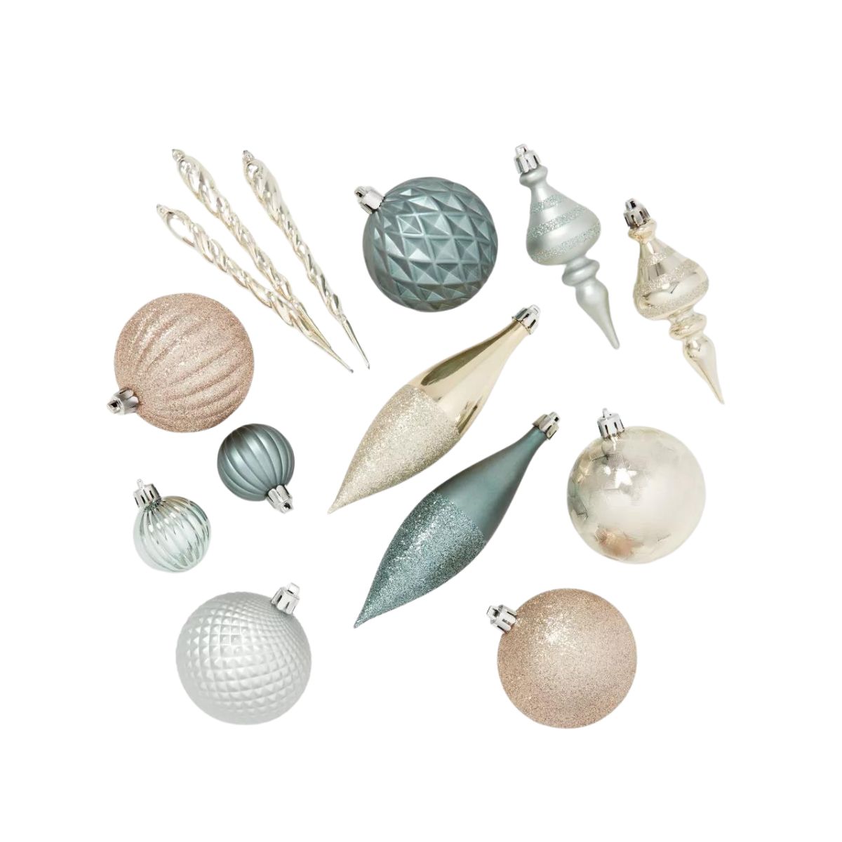 pastel plastic christmas decorations 