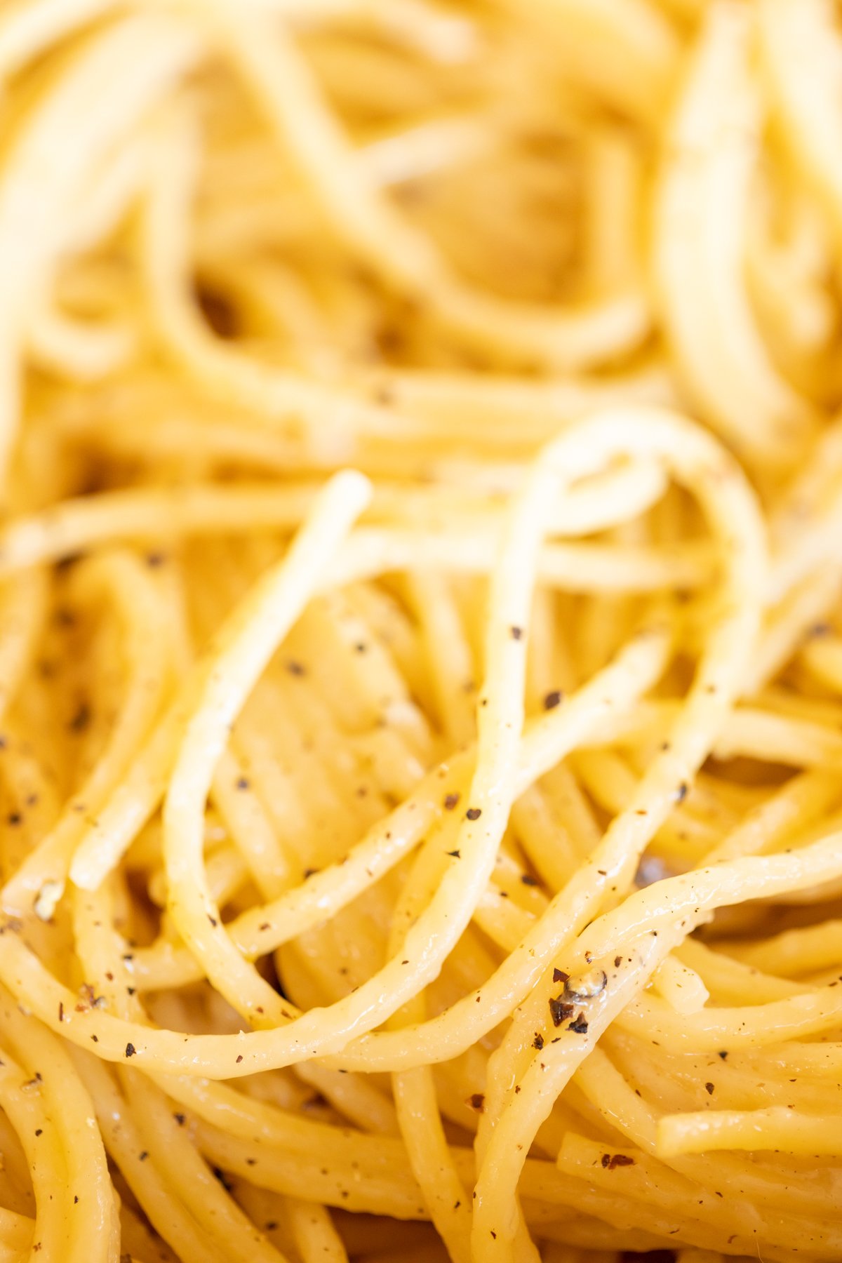 Close up of cacio e pepe.