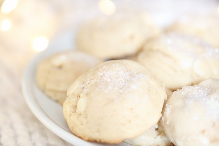 Close up of Christmas cookies on a plate