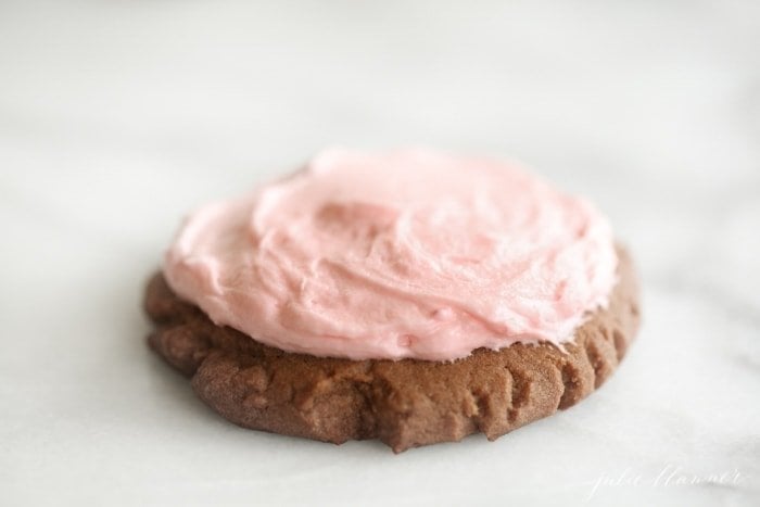 Close up of a chocolate sugar cookie