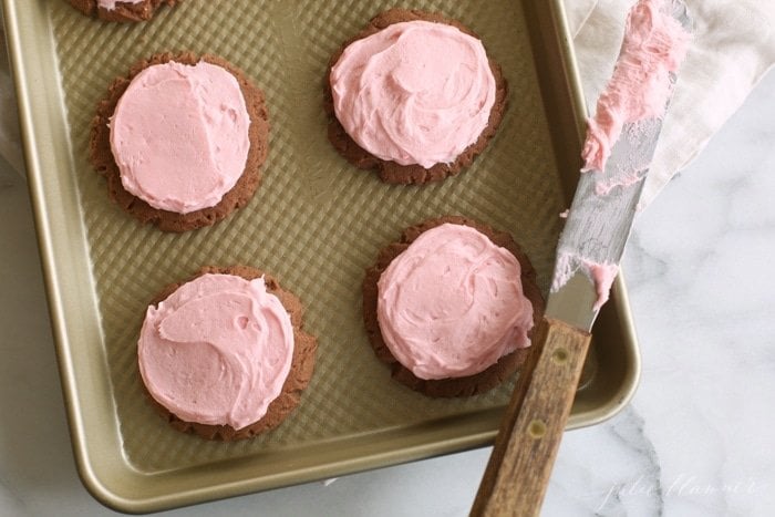 Iced chocolate sugar cookies