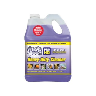 A purple bottle of deck cleaner