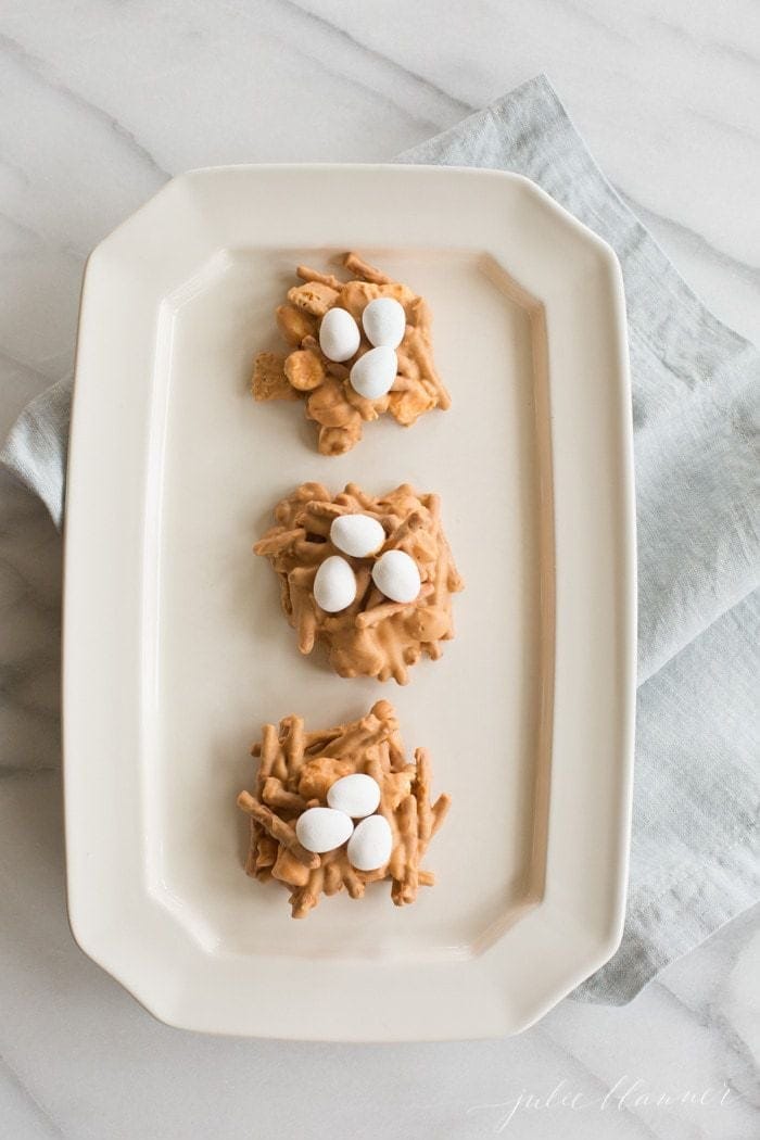 easy no bake Easter cookies - adorable spring egg nests