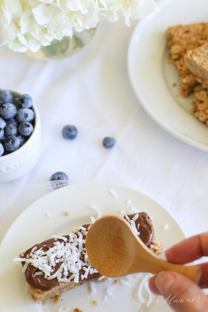 breakfast bar idea - easy no bake granola bars with a toppings bar to customize your own