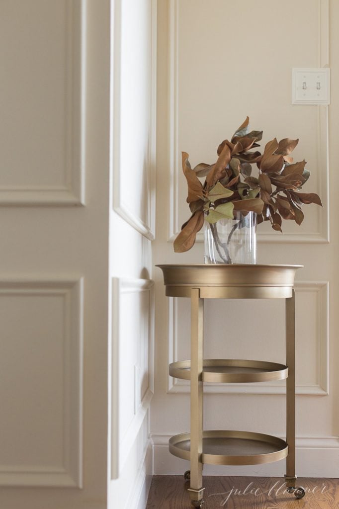 fall decorating with dried branches and flowers