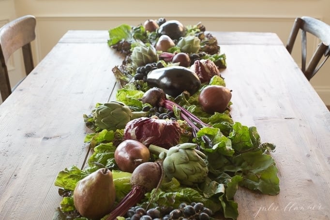 fruit and vegetable table runner