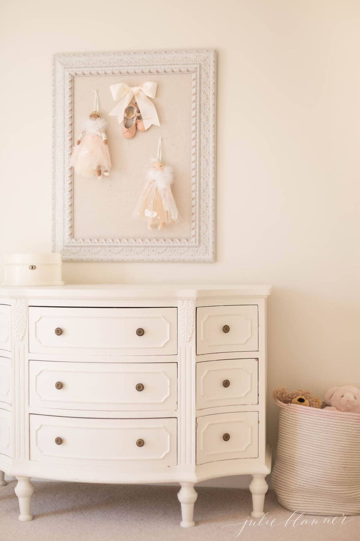 soft chamois paint on the walls of a girl's room