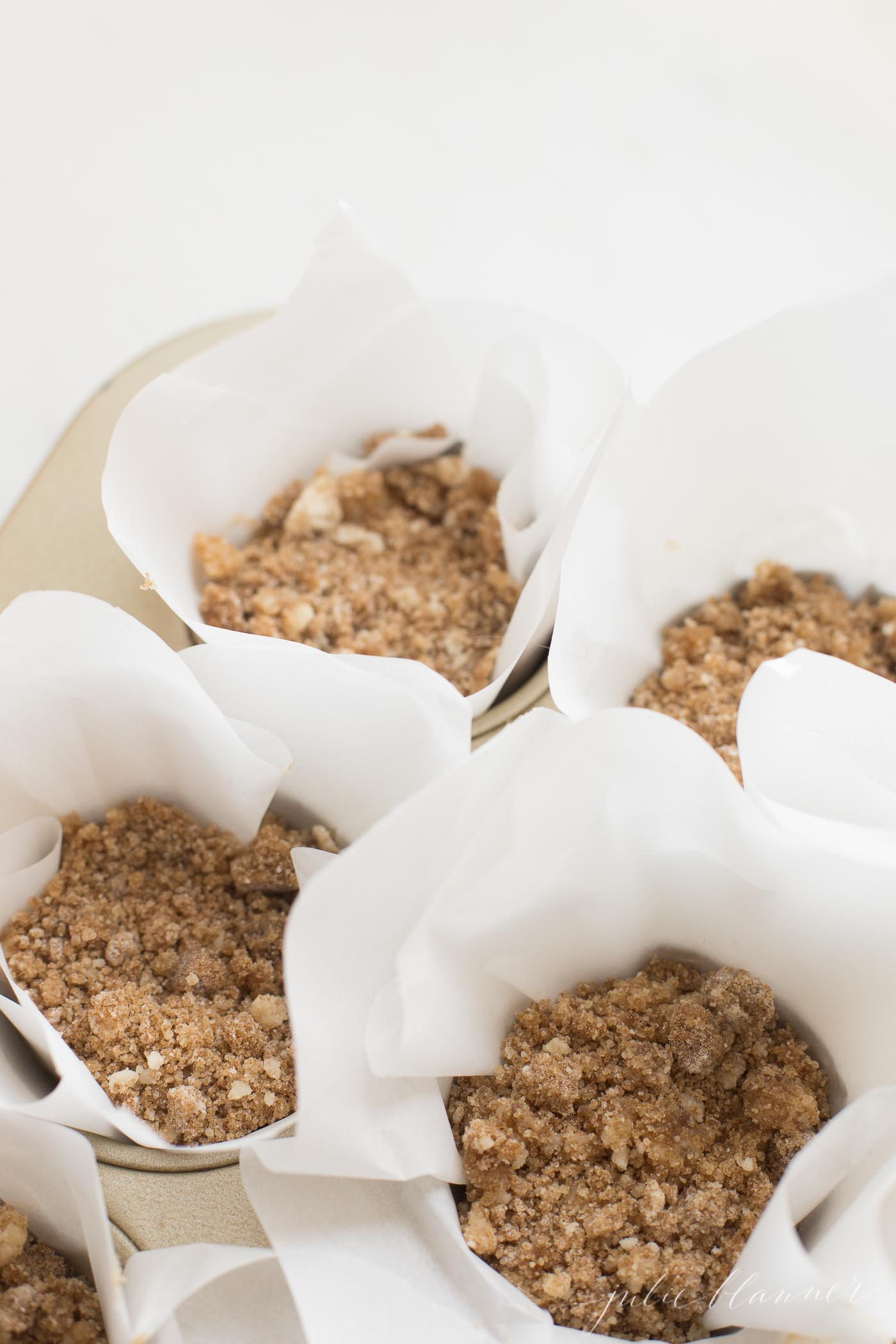 muffins prepared to bake