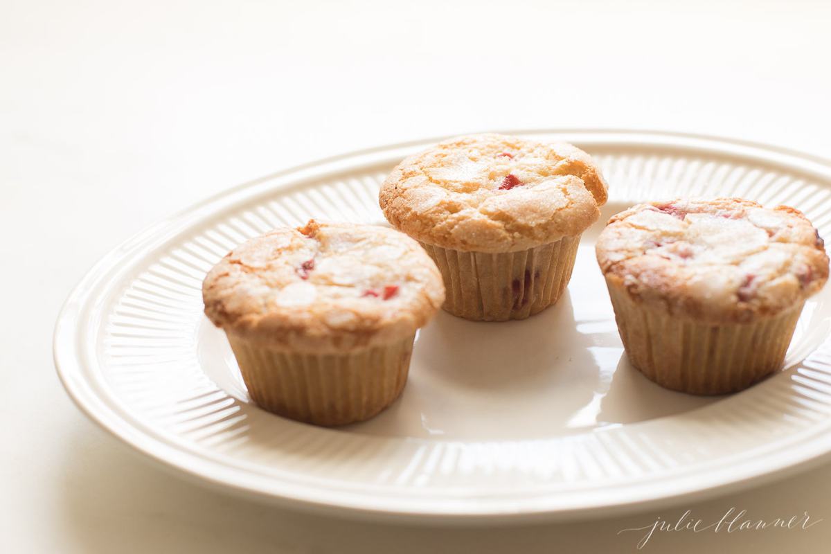 strawberry muffins with sugar on top