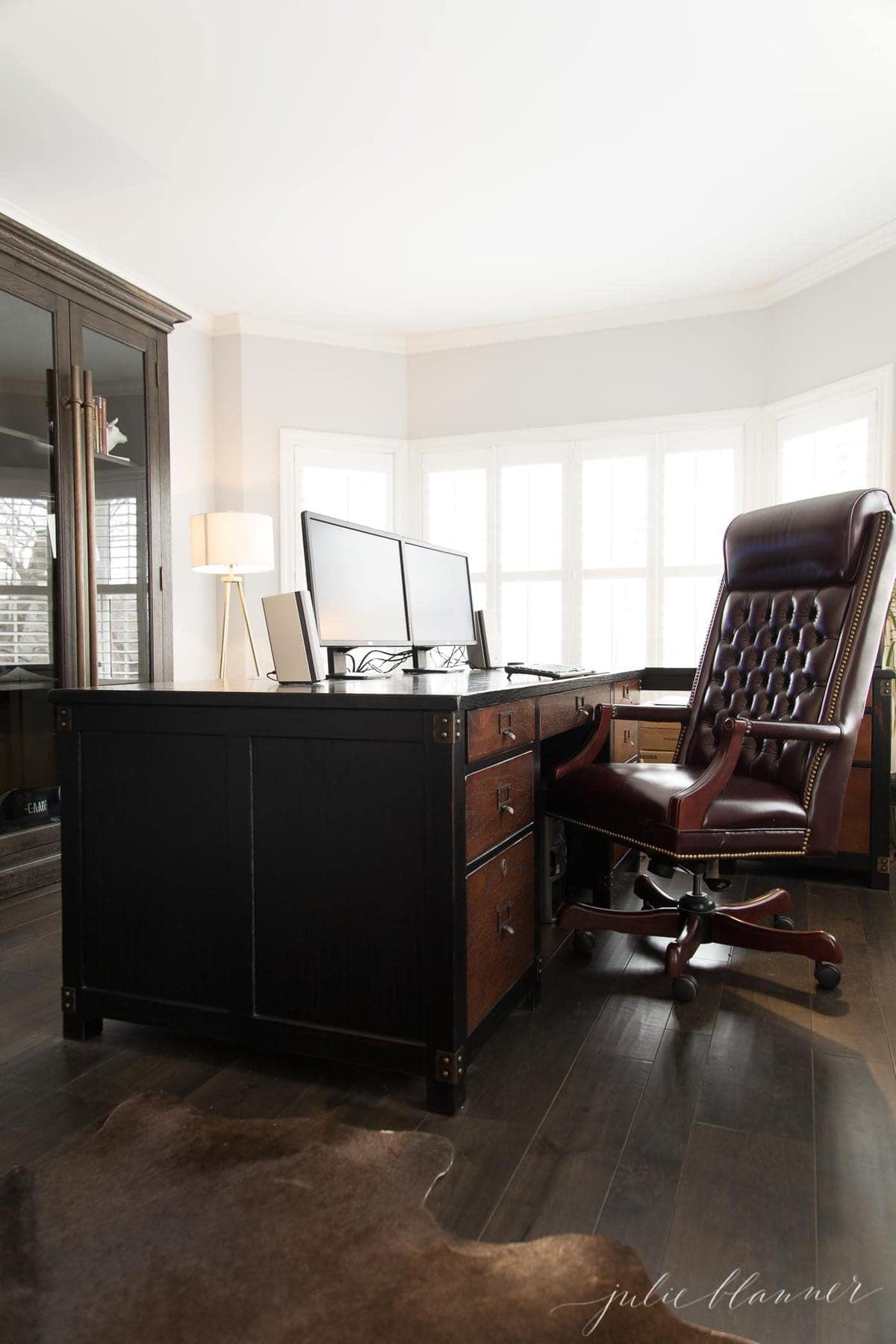 masculine office in a modern colonial house