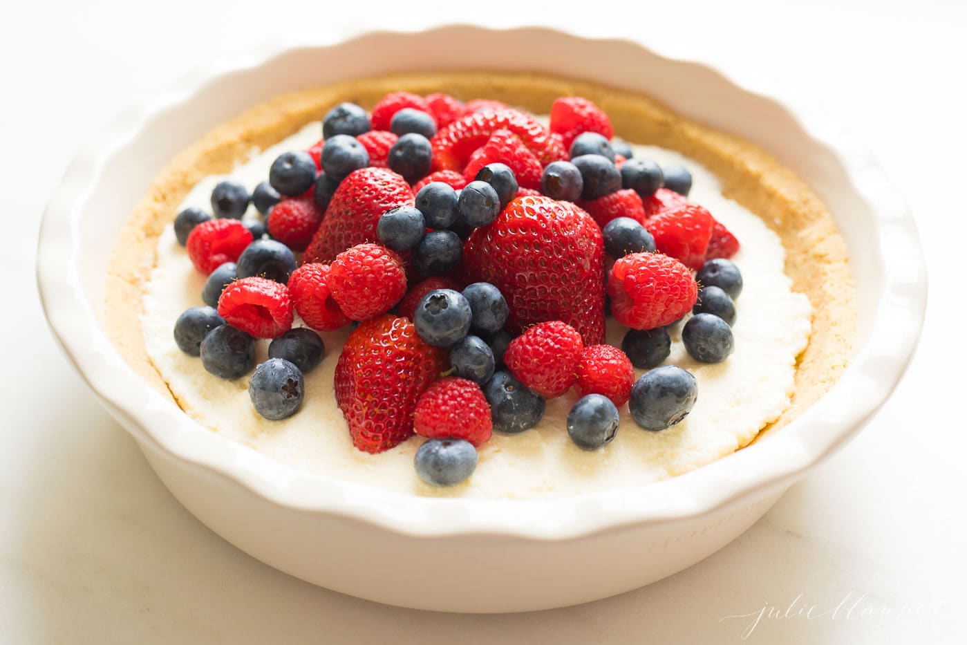 no bake dessert fruit pie with lemon filling