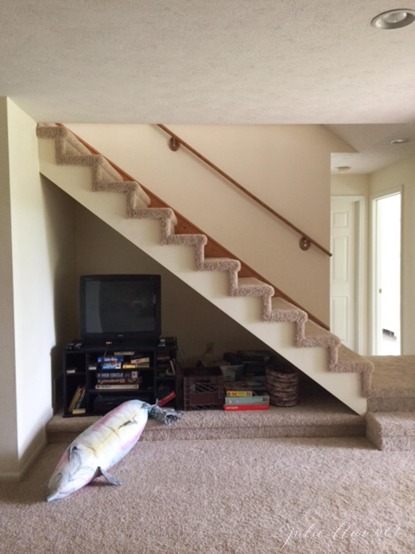 stairs with open space beneath