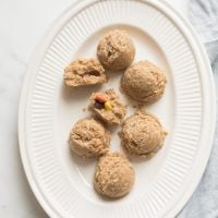 no bake oatmeal peanut butter cookies stuffed with reese's pieces