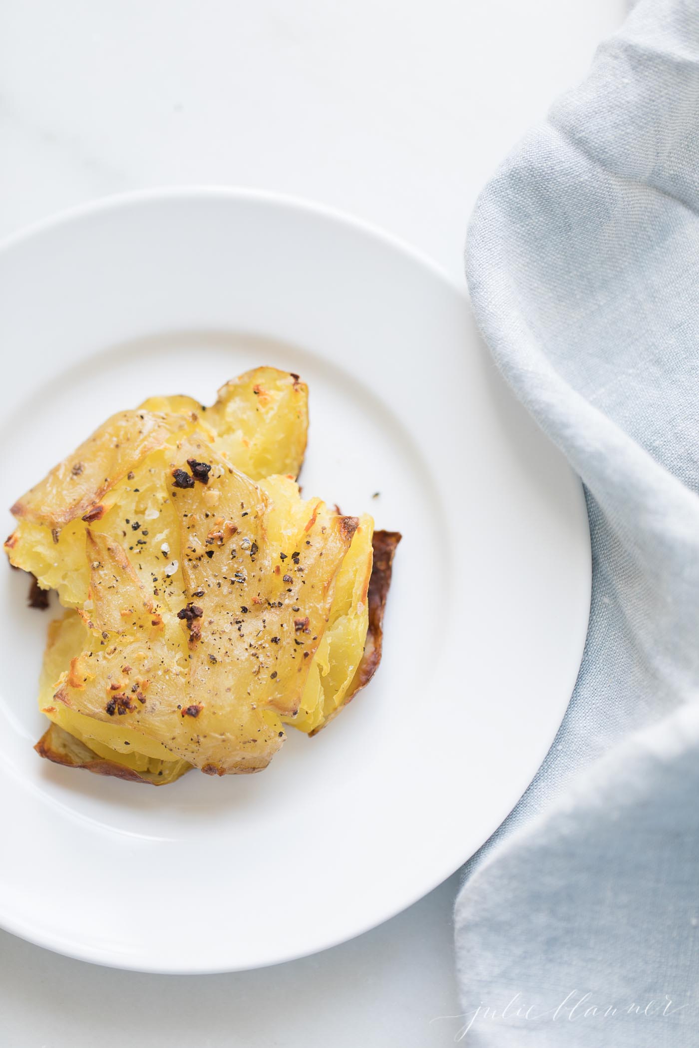 garlic smashed potato appetizer