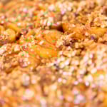 A close up of pecan rolls.