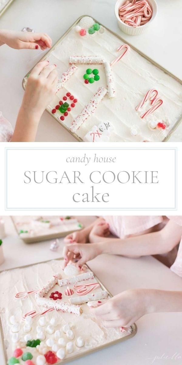 Candy house cookie cake.