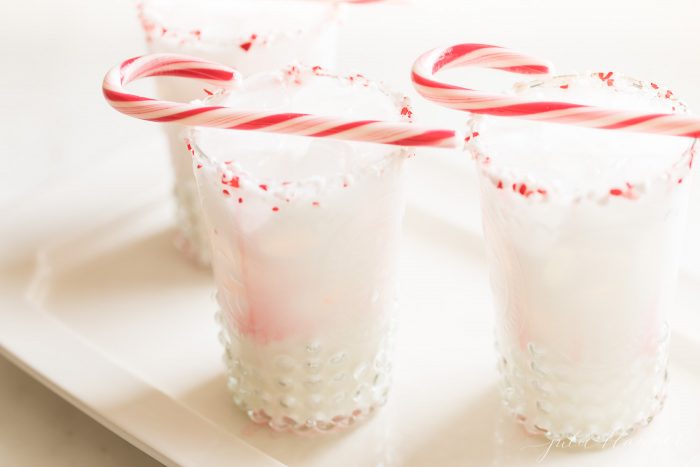 christmas cocktail with peppermint schnapps