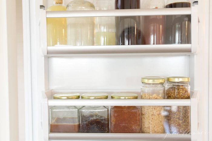 refrigerator organization jars