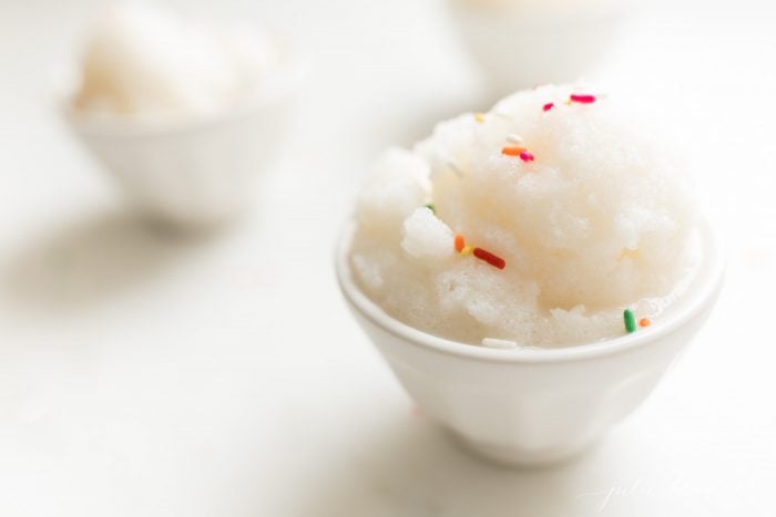 snow ice cream in bowl