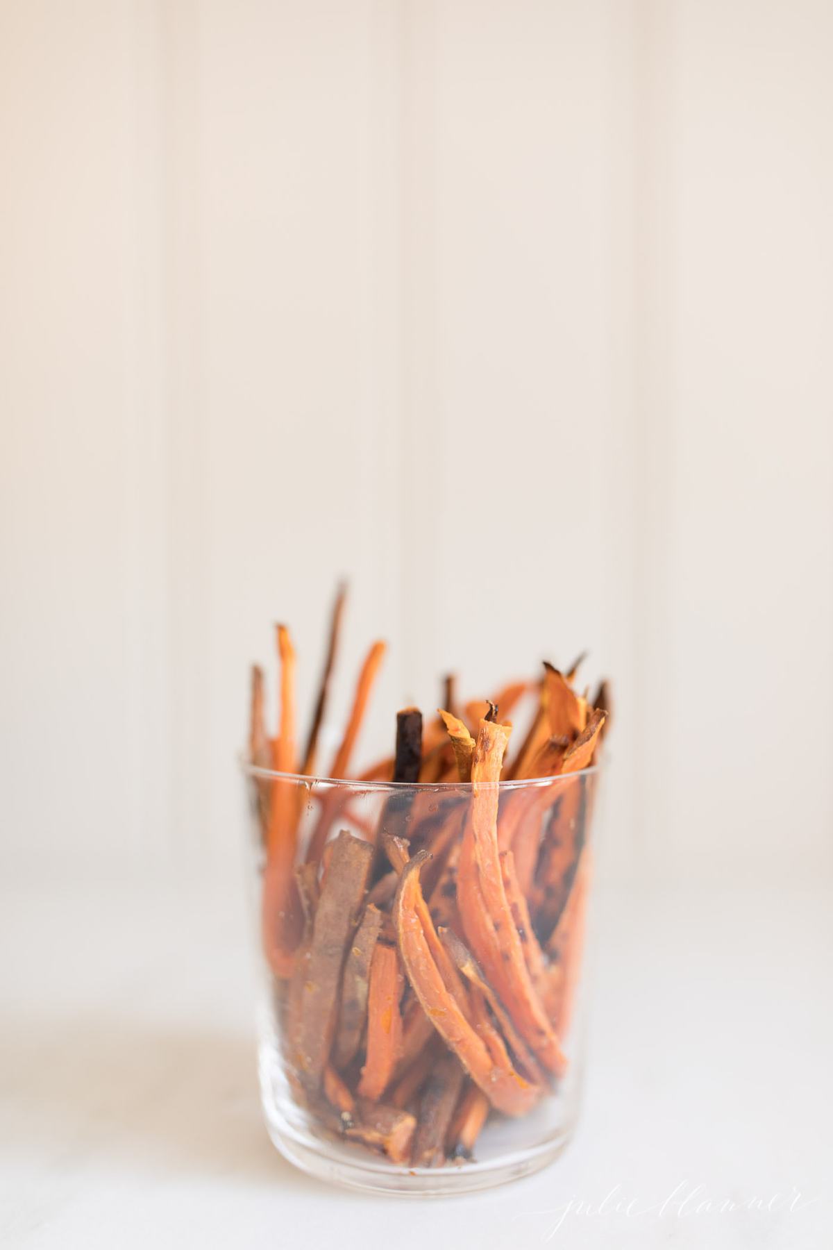 healthy sweet potato fries in a cup