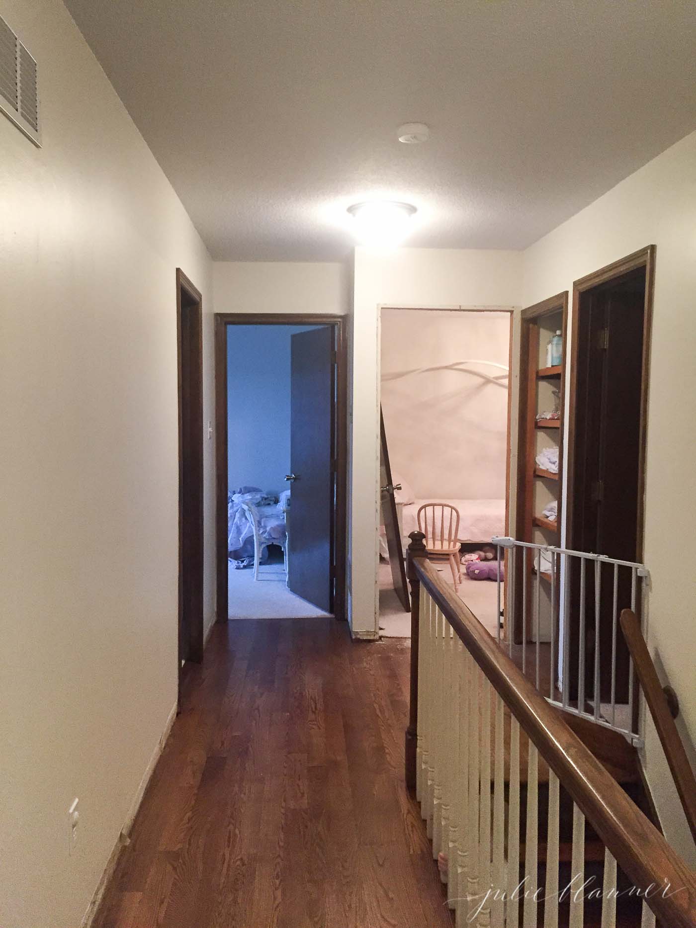 hallway renovation taking place in a vintage home