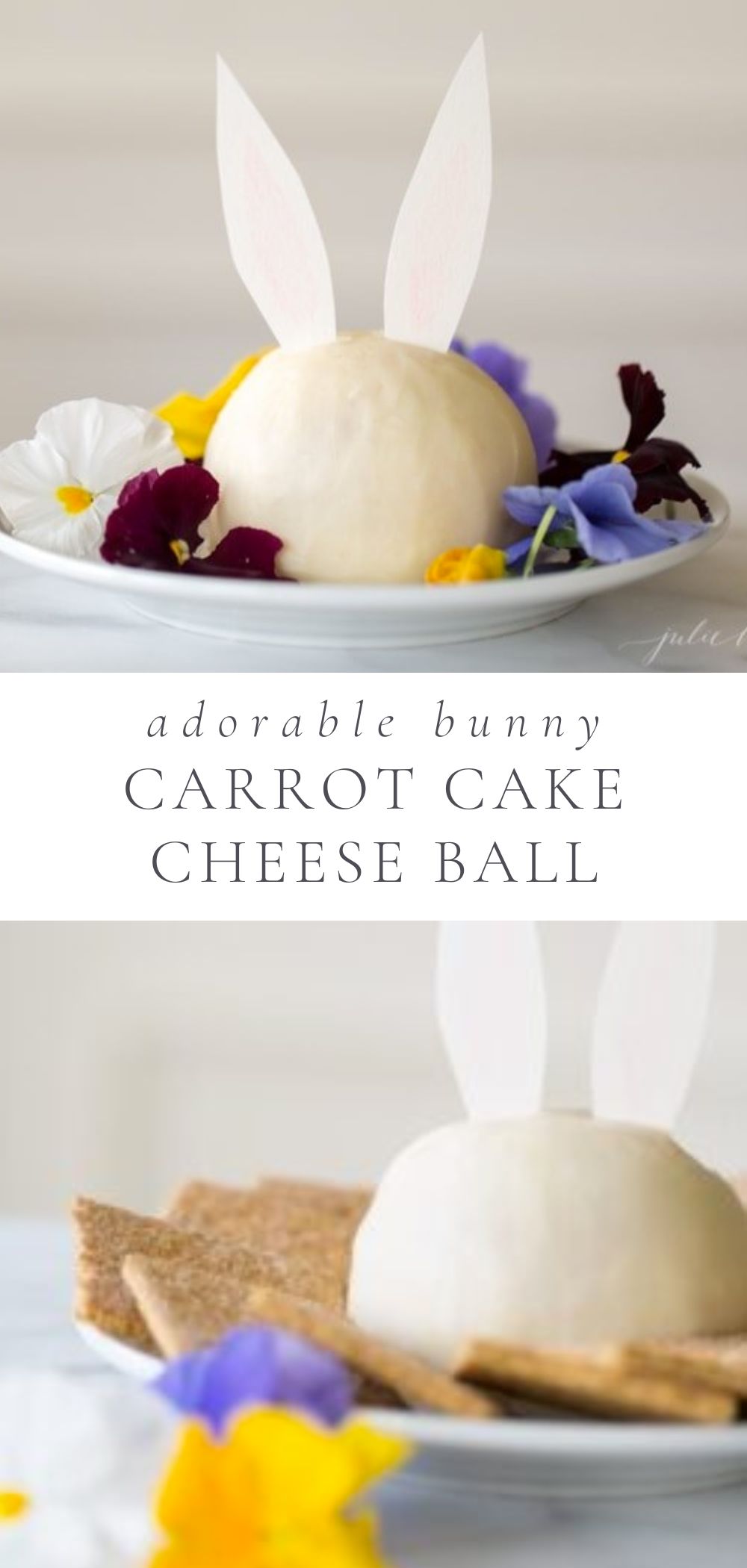 Carrot cake cheese ball with bunny ears