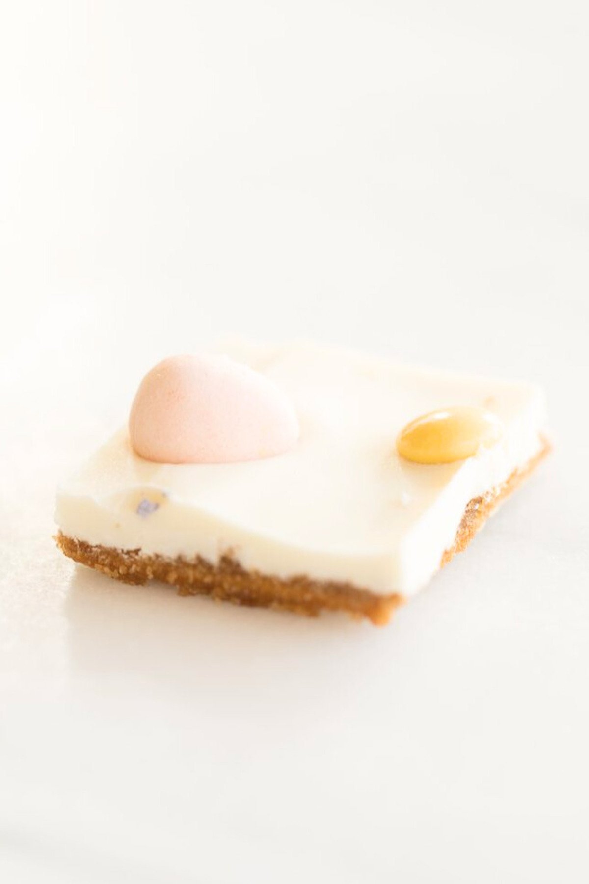 Easter toffee decorated with candy eggs