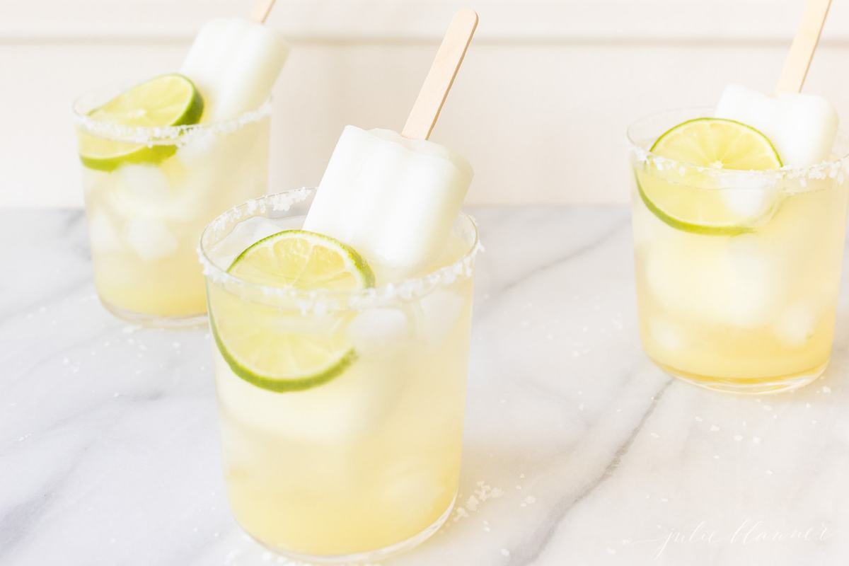 margaritas with frozen popsicles