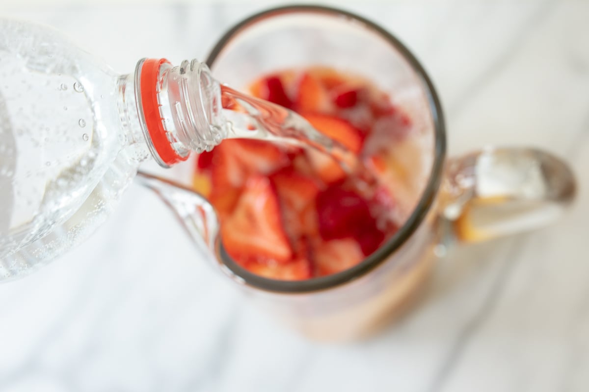 A pitcher of Moscato sangria