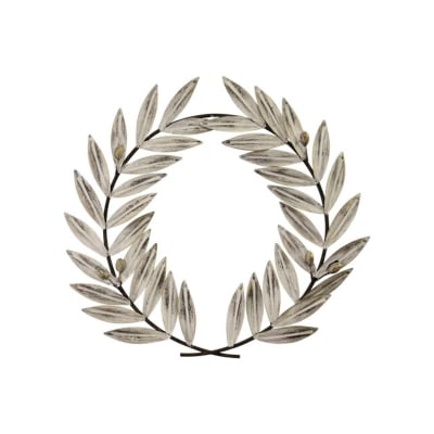 A laurel wreath on a white background.