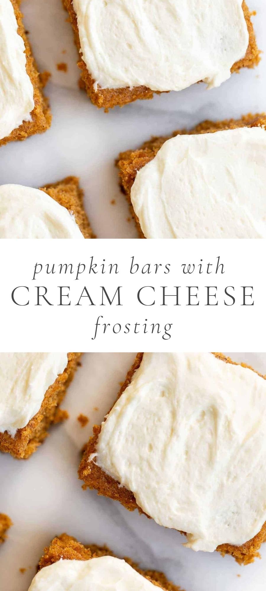 Pumpkin Bars With Cream Cheese Frosting