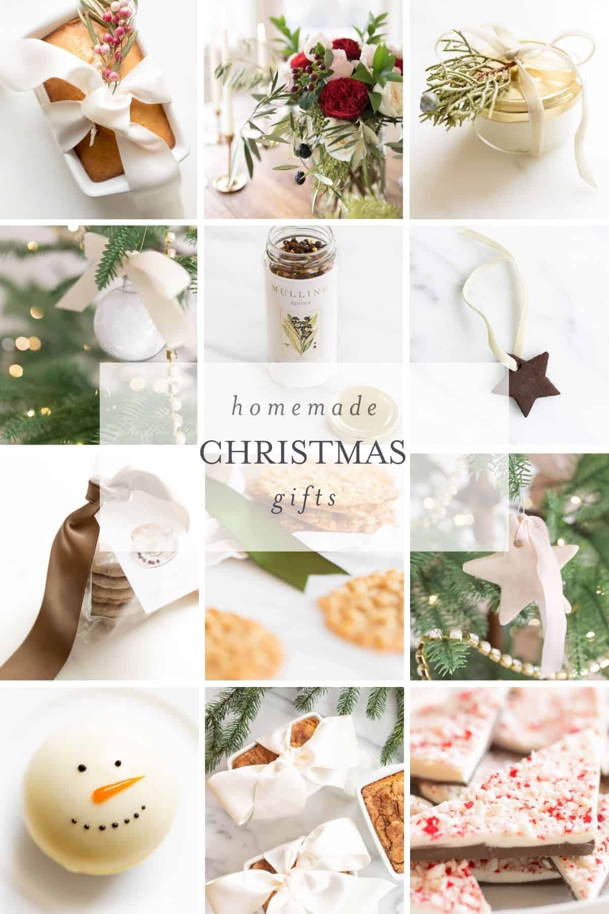 an array of homemade christmas gift photos in a collage with text overlay