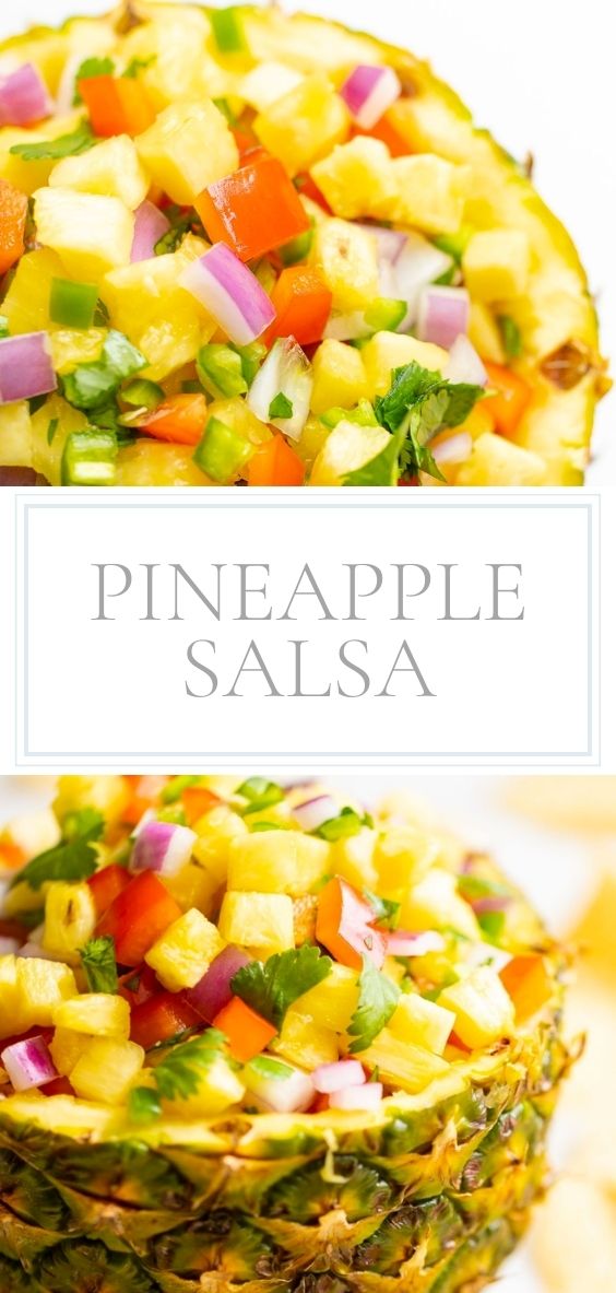 Stuffed inside a halved pineapple is Pineapple Salsa.